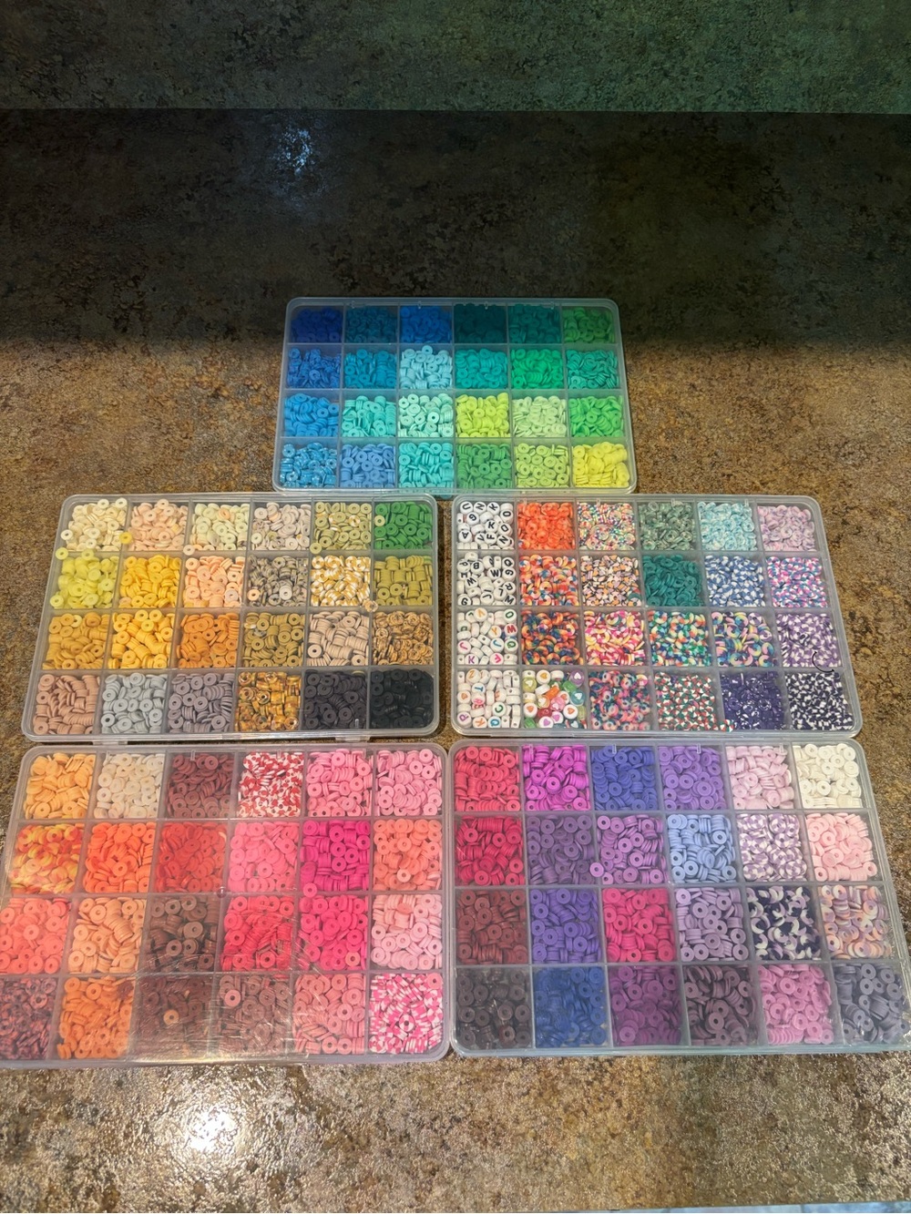 Assorted Color Bead Organizer - Multi Color Craft Beads jewelry making